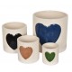 Set de 4 pots Coeurs multicolore céramique