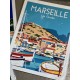Affiches rétro pop Marseille cassis calanques 