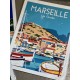 Affiches rétro pop Marseille cassis calanques 