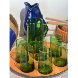6 verres Beldi verre vert - Maroc
