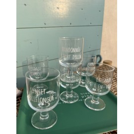 Coffret 6 Verres à pied empilantes personnalisés Calanques