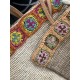 Sac seau raphia naturel et ruban flower power