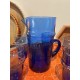 Carafe à eau verre Beldi bok bleu- Maroc