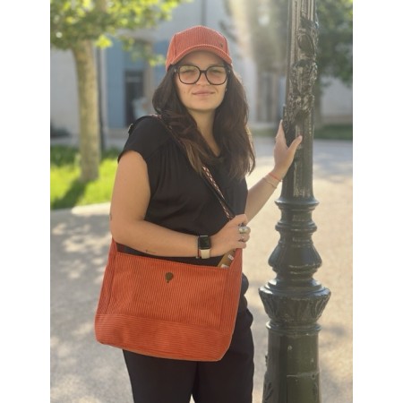 Sac velours bandoulière