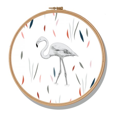 Cadre rond Flamant Rose - Minimel