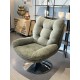Fauteuil pivotant velours vert