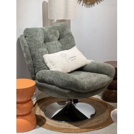 Fauteuil pivotant velours vert
