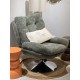 Fauteuil pivotant velours vert