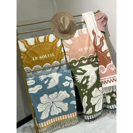 Fouta de plage doublé éponge 