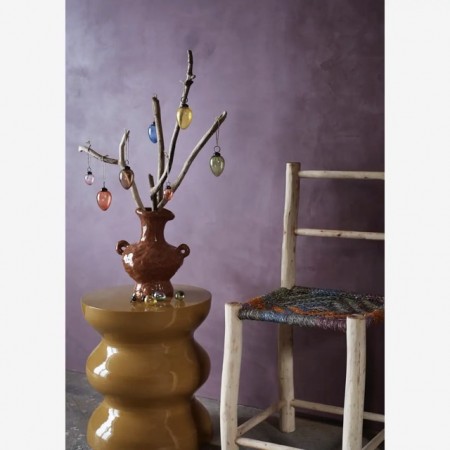 Vase en verre feuillage