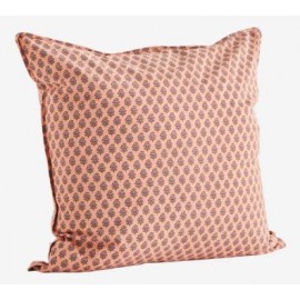 Coussin velours frangé moutarde
