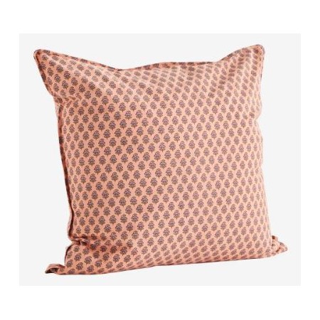 Coussin velours frangé moutarde