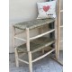 Banc marocain bois et Doum tressage croisé