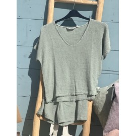 Ensemble short ou tunique lin et coton léger