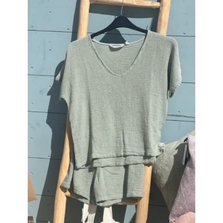 Ensemble short ou tunique lin et coton léger