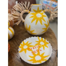 Vase raphia et rayures