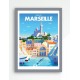 Affiches rétro pop Marseille cassis calanques 