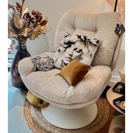 Fauteuil pivotant velours vert