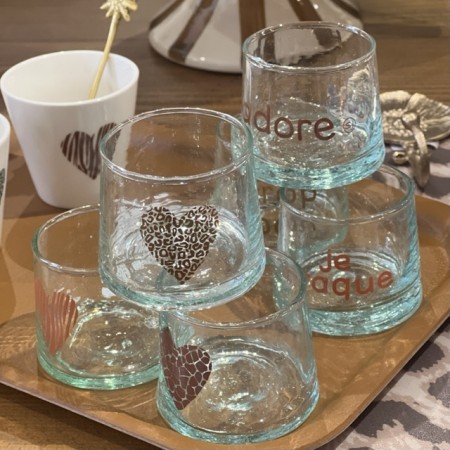 Coffret 4 verres Beldi Coeur imprimés
