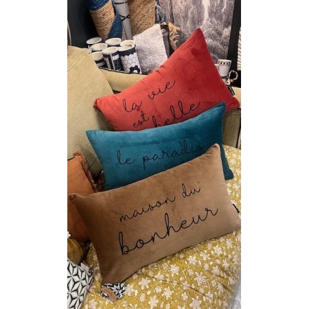 Coussins velours jolis Messages