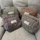 Trousse à maquillage double coton léopard imprimé uni