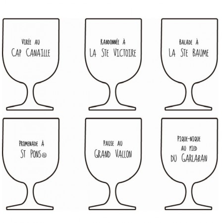 Coffret 6 Verres à pied empilables personnalisés