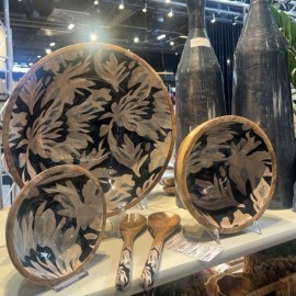 Saladier bois de manguier imprimé 25cm