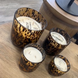 Bougie verre léopard clementine girofle