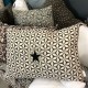 Coussin Star Carbone Brodé Etoile Noire