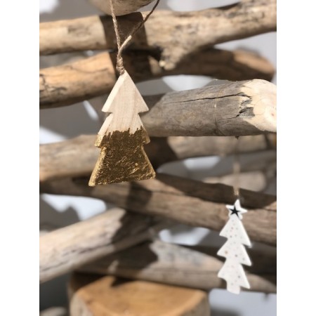 suspension de noël bois doré XMTREES bois 7X1X11.5