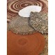 Tapis rond en jute naturel et noir et 