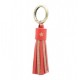 Porte Clef pompon cuir et paillettes ROUGE