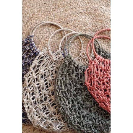 Sac en ficelle deals de jute au crochet