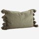 Coussin Pompons Kaki 40x60 - Madam Stoltz