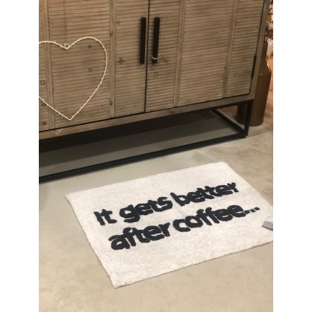 Tapis de bain "It gets better after coffee”