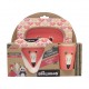 Coffret Repas fibre de bambou bébé FLAMANT ROSE 