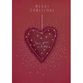Carte Joyeux Nöel - Crayon coeur rouge