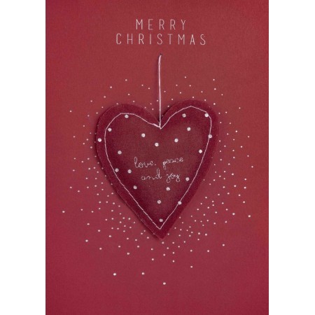 Carte Merry Christmas - Coeur rouge