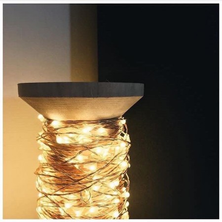 Guirlande lumineuse nomade 15 LED blanc chaud déco cloche en métal