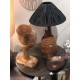 Lampe de table Bambou et métal Noir