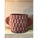 POT MARIE PAPIER MACHE ROUGE RAYURES COURTES