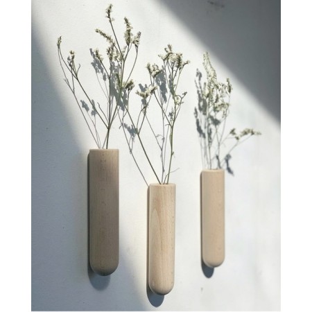 Vase haut beige 12x34 cm