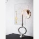 Miroir Lune suspendu bordure en laiton