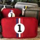 Trousse de toilette Homme retro chiffre 1 rouge