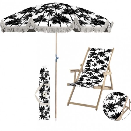 PARASOL Palmiers noir & blanc Ø200xH230