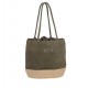 Sac porté épaule cuir velours et jute tressée