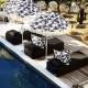 PARASOL Palmiers noir & blanc Ø200xH230