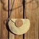 Mini Sac Raphia Demie lune Naturel/Thé