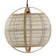 Lampe suspension ronde gaze de coton et bambou