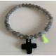 Bracelet Divin élastiqué pierres et céramique - Margote Ceramiste